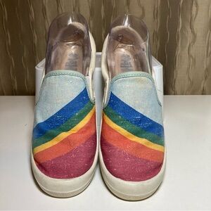 Mad Love Kasandra Women's 7 Rainbow White Shoes Slip On Sneakers